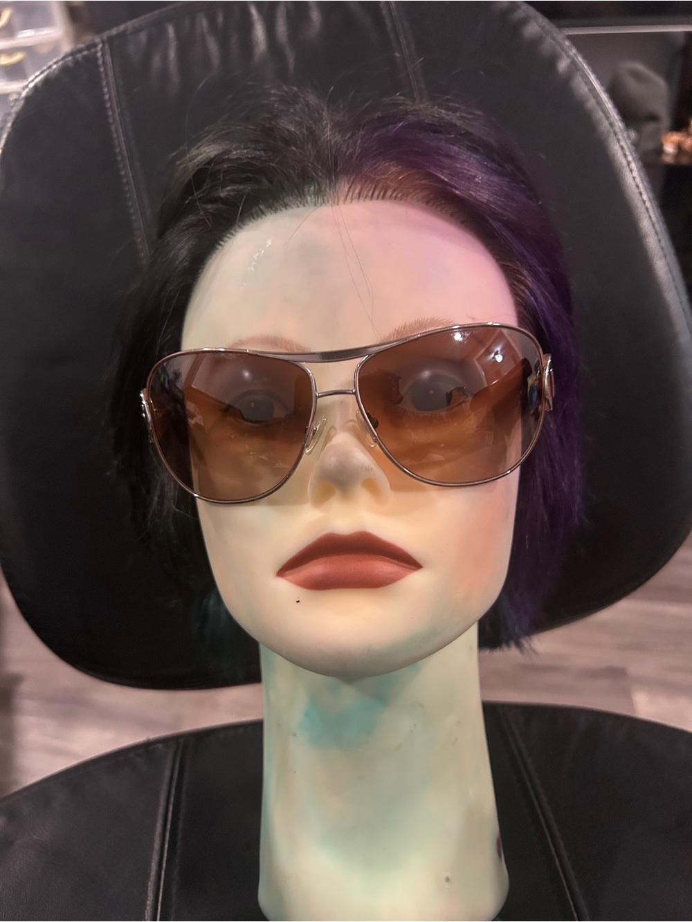 Vogue Brown Gradient Aviator Sunglasses for Women